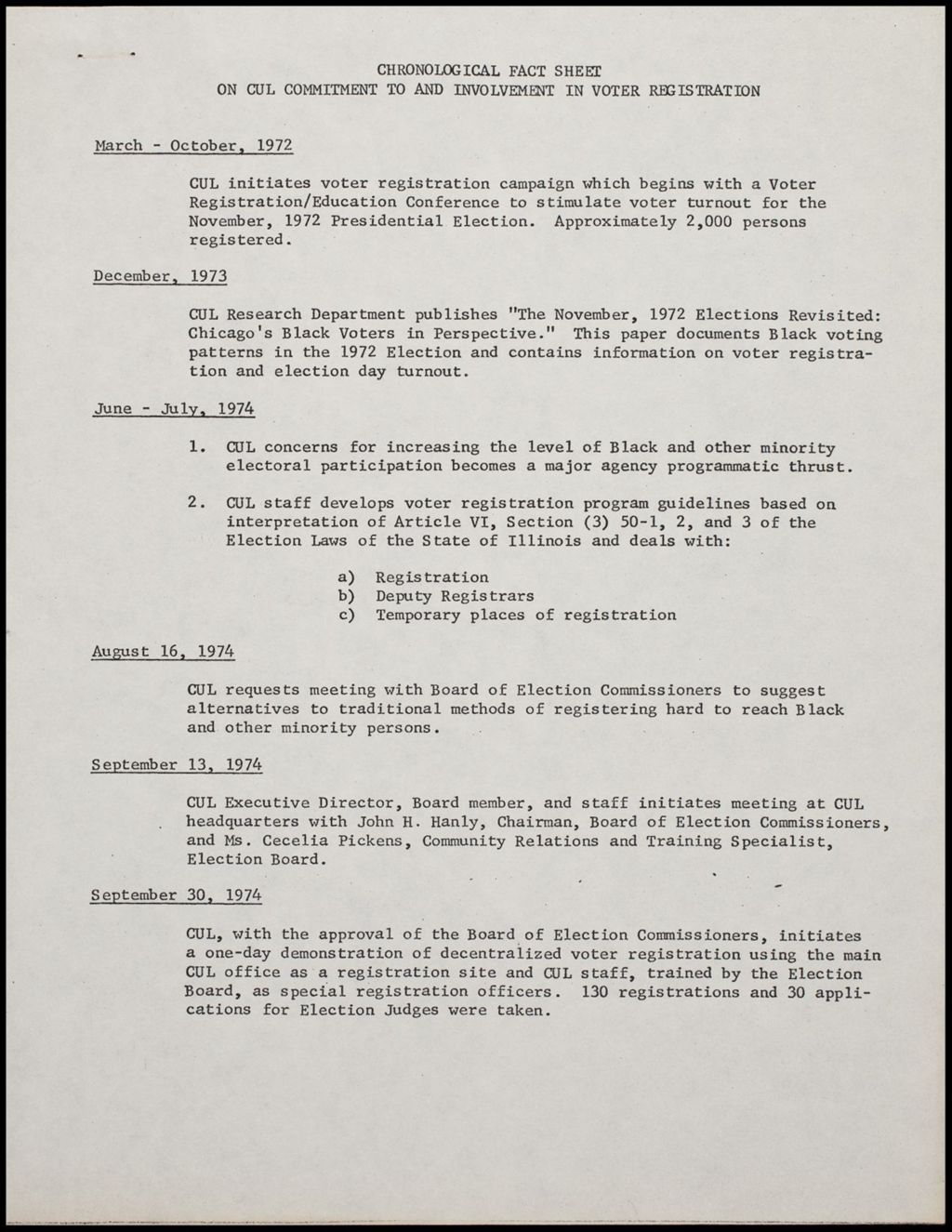 Fact Sheets, 1976 (Folder II-2134)