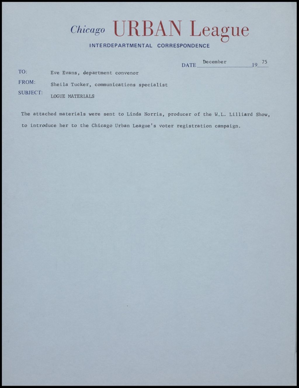 Fact Sheets and Correspondence, 1975 (Folder II-2133)