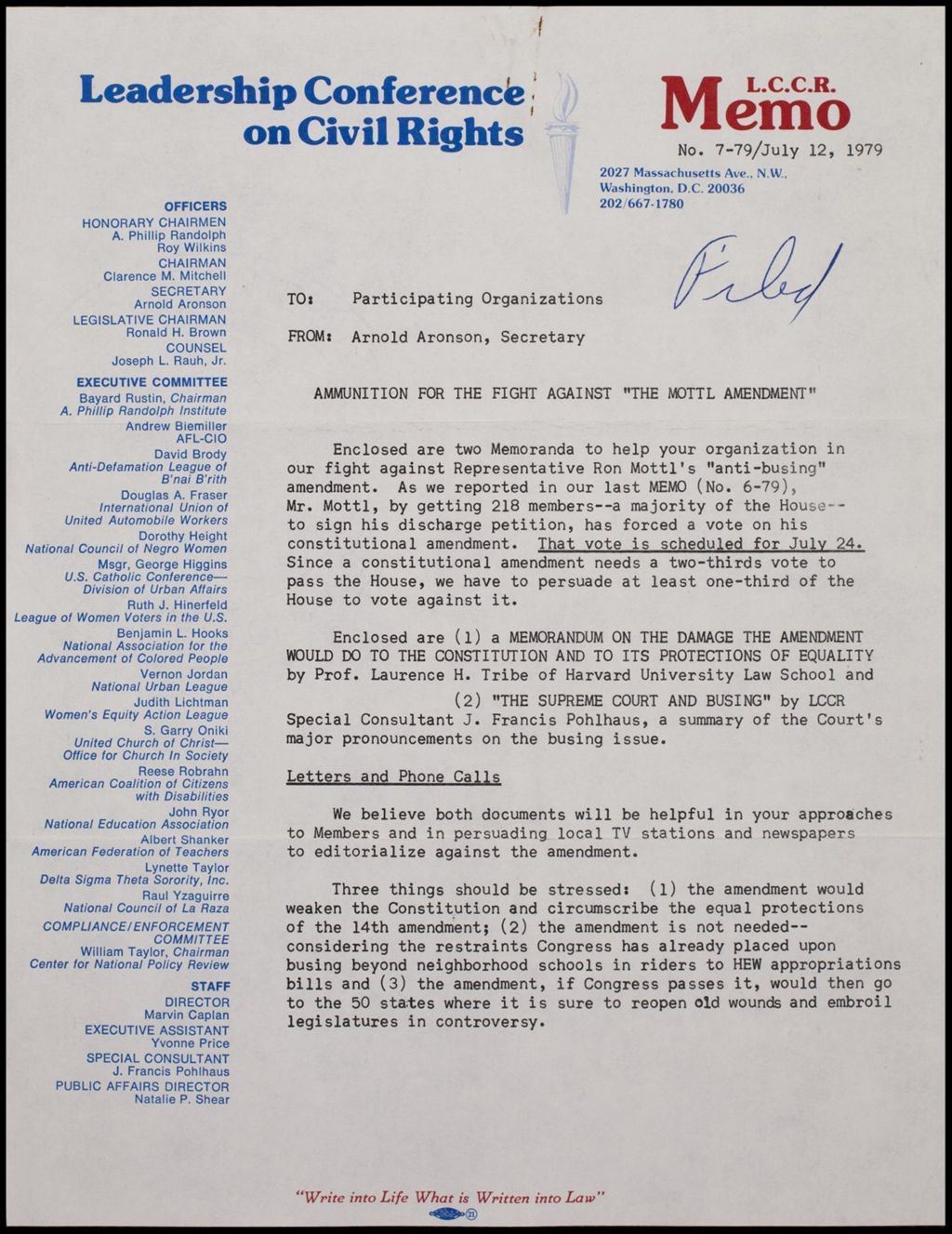 Leadership Conference on Civil Rights, 1979 (Folder II-2224)
