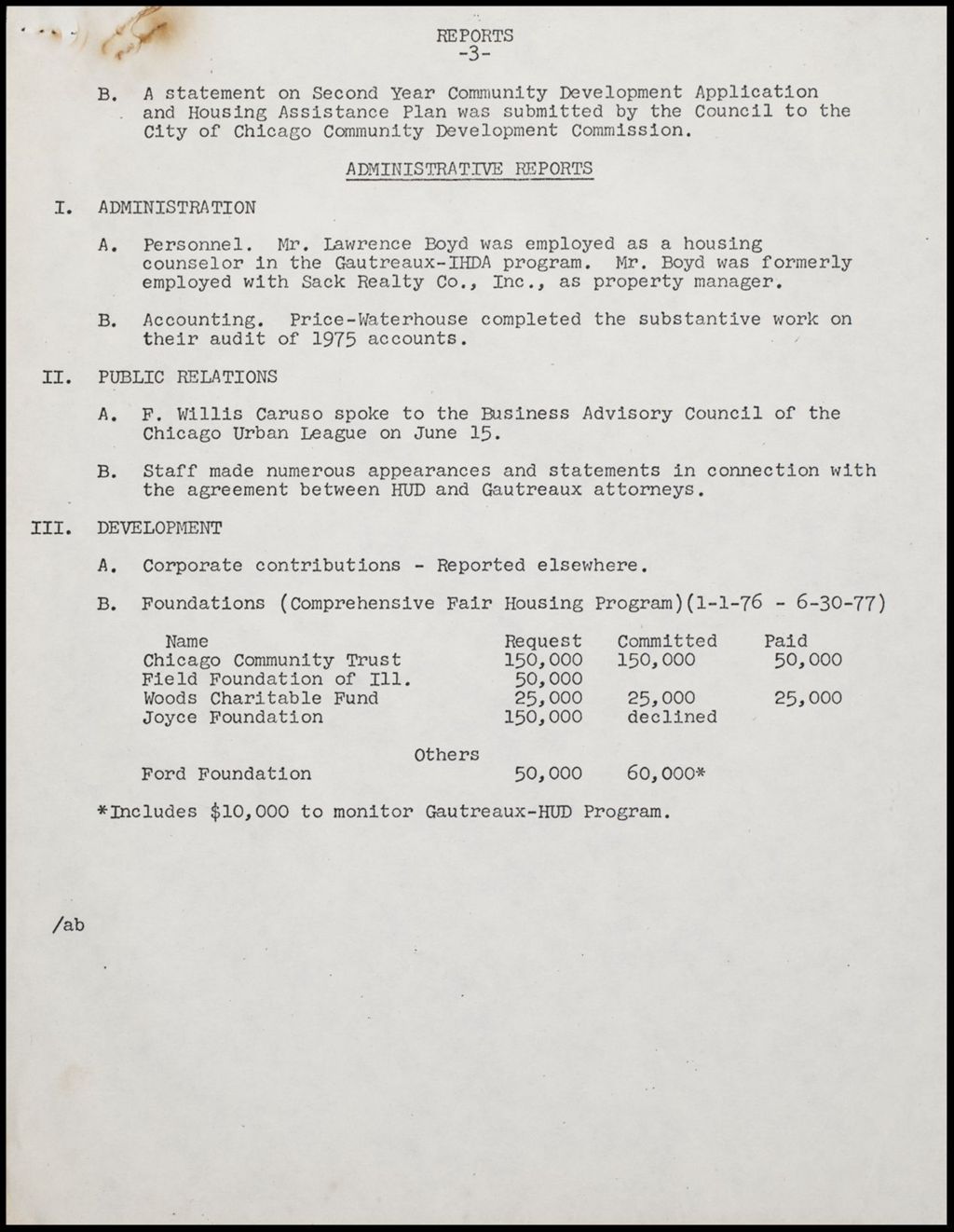 Leadership Council for Metropolitan Open Communities, 1977 (Folder II-2223)