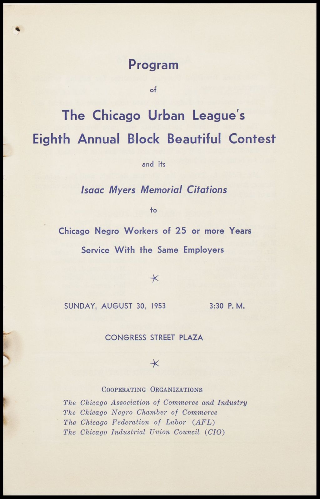 Miniature of Block Beautiful Contest Program, 1949-1954 (Folder II-2286)