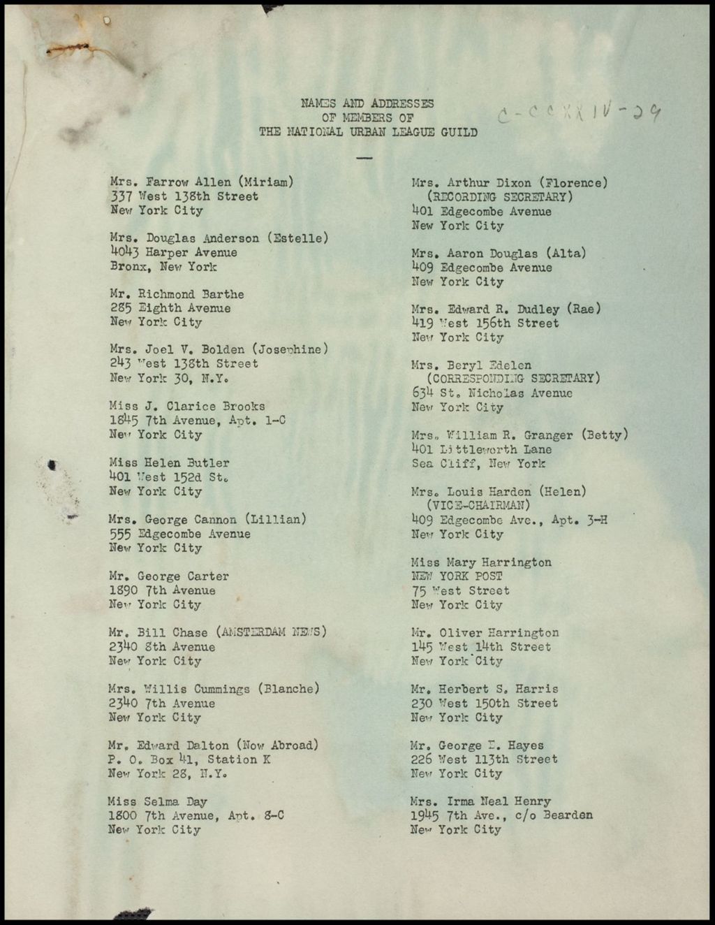 Junior Women's Auxiliary, 1945-1950 (Folder II-2274)