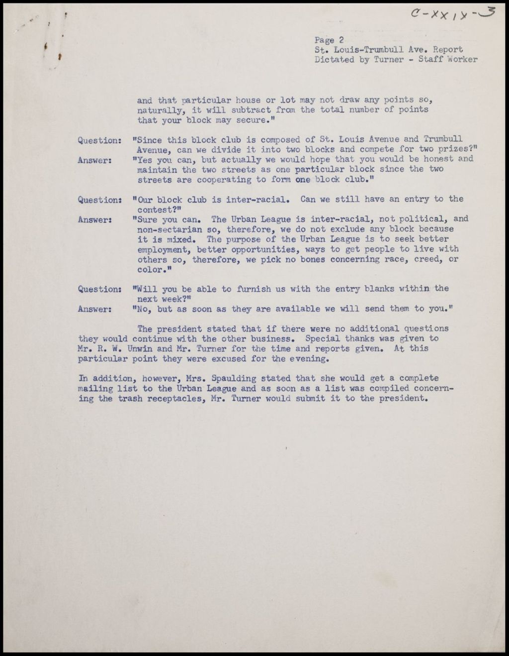 Block Club Reports - DuSable Council, 1950-1954 (Folder II-2299)