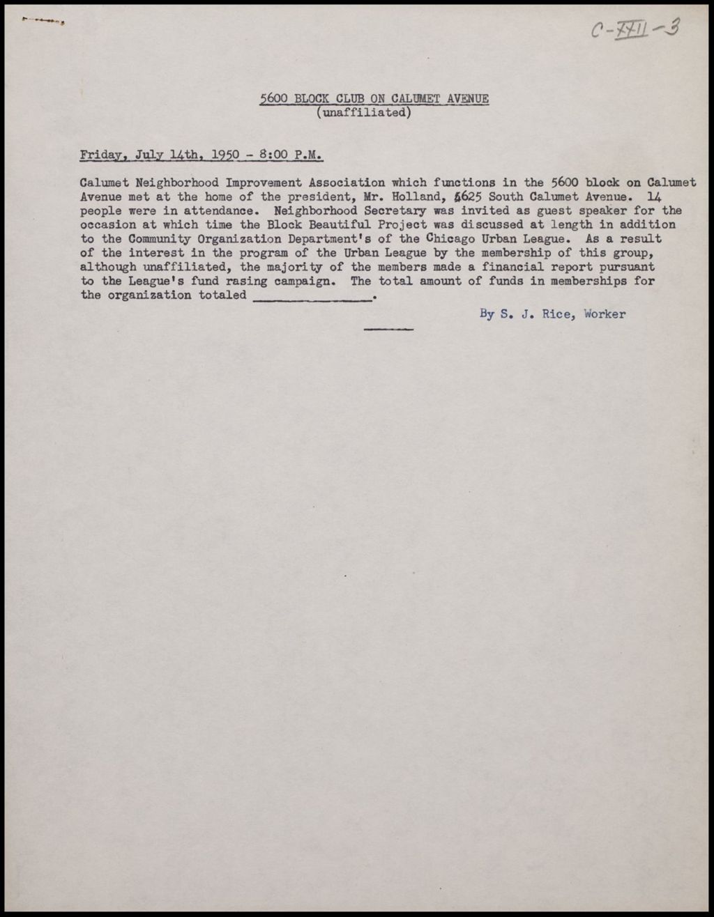 Miniature of Block Club Reports - Abbottsford Council, 1950-1954 (Folder II-2297)