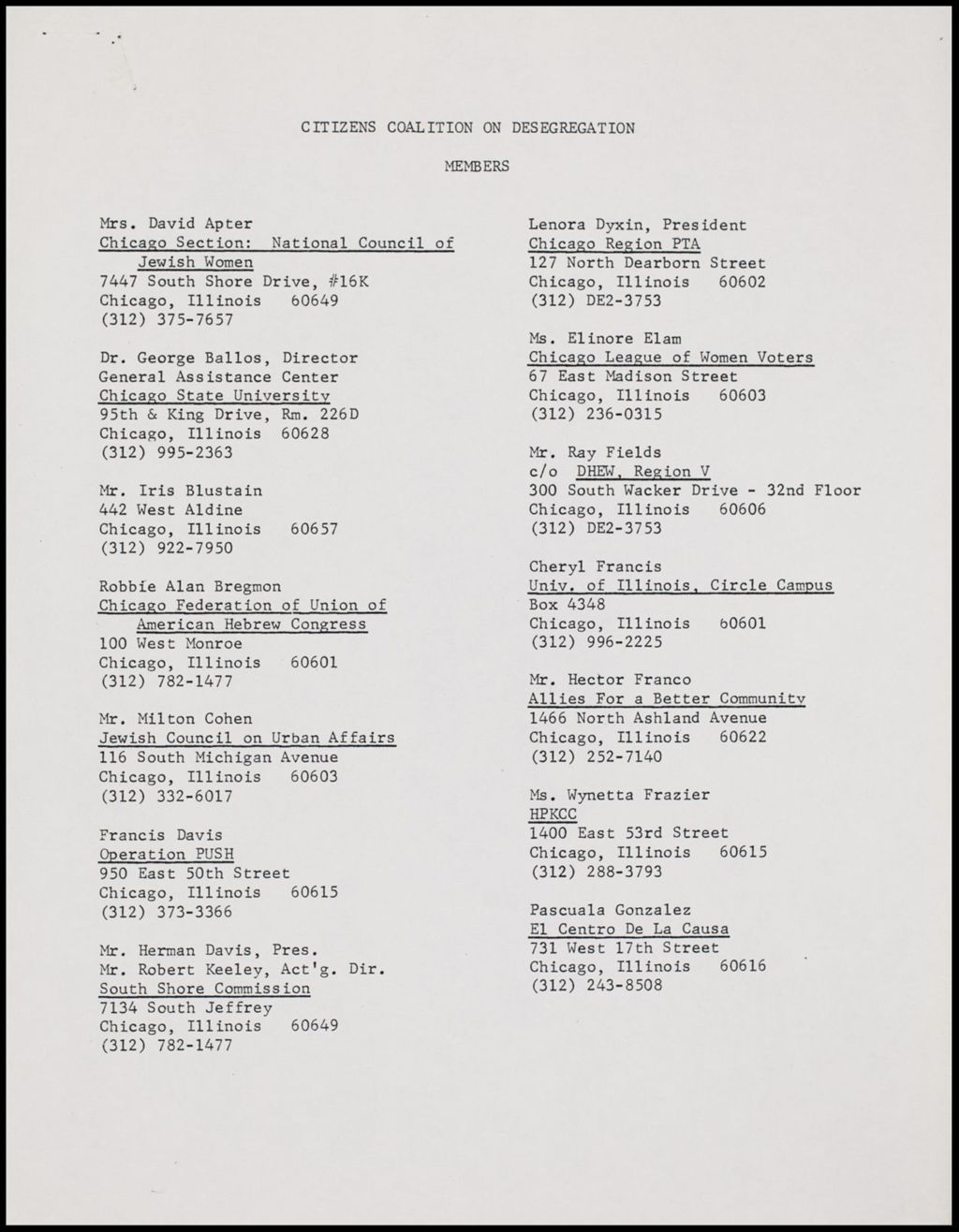 Miniature of Desegregation Coalition, 1976-1977 (Folder II-2616)