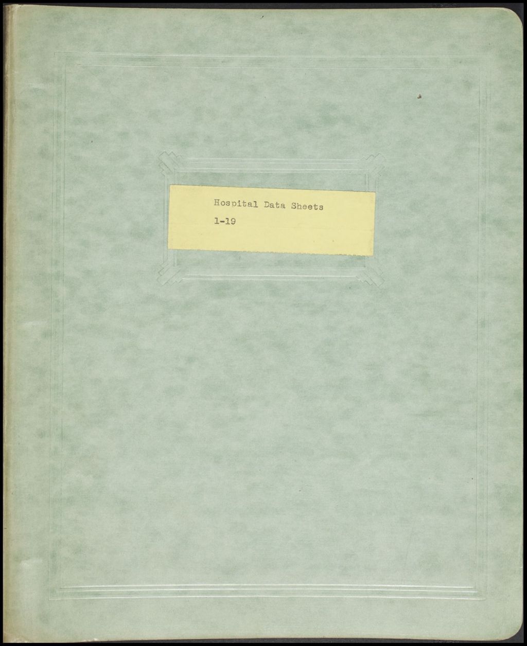 Hospital Data Sheets Census Data, 1956 (Folder III-179)