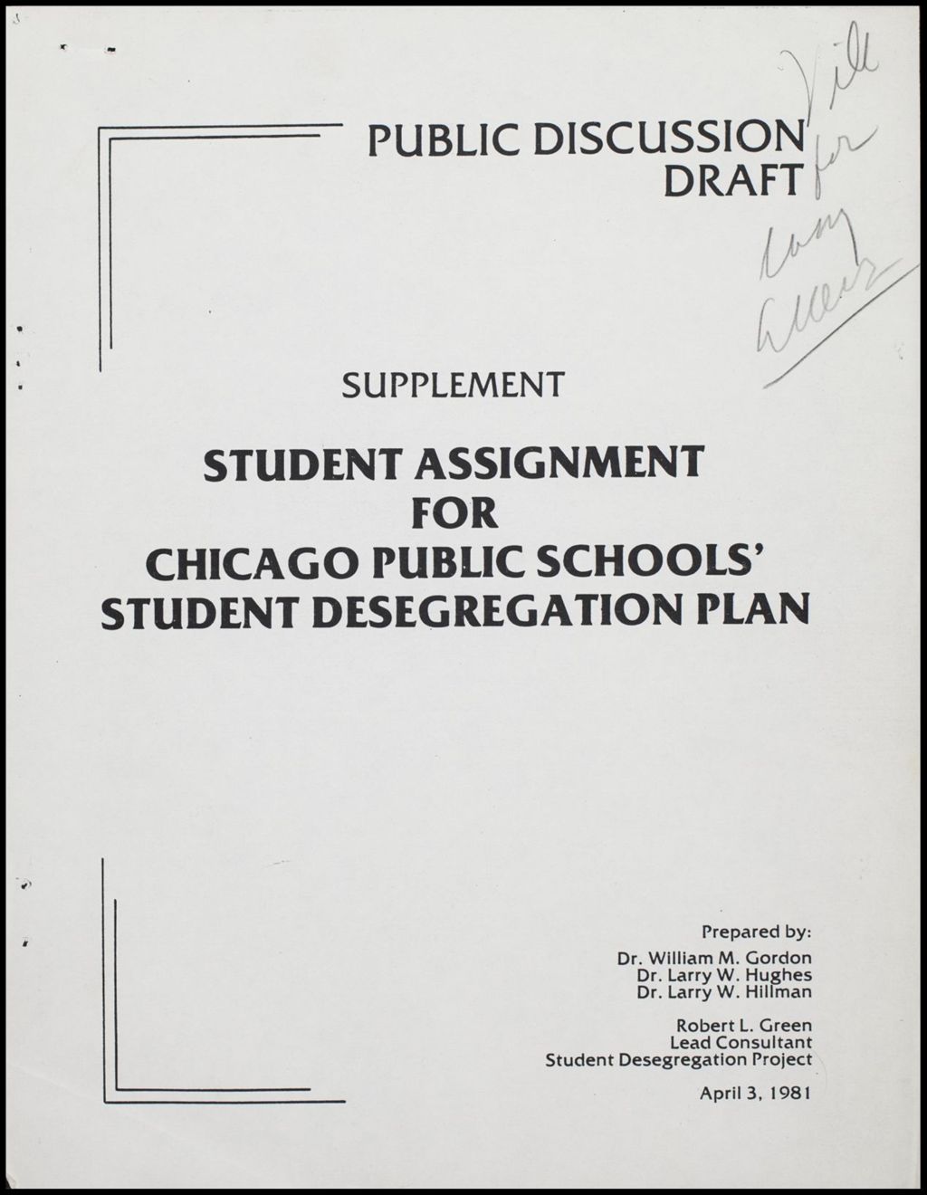 School Desegregation Plan, 1981 (Folder II-2621)