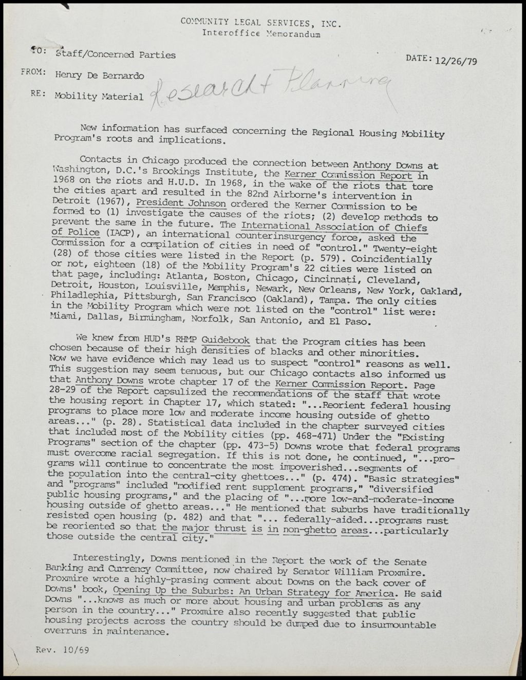 Regional Housing Mobility Program, 1979 (Folder III-530)