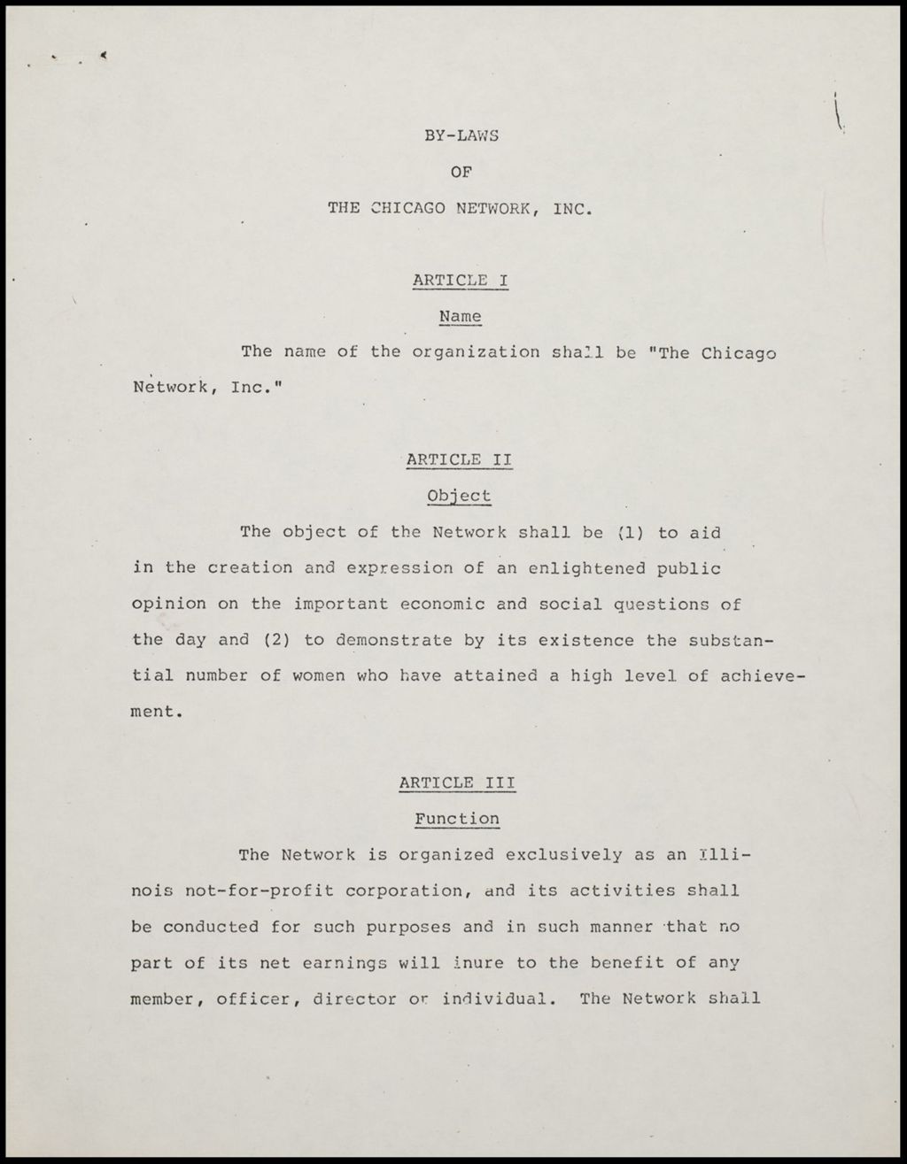Chicago Network, 1980 (Folder III-1952)