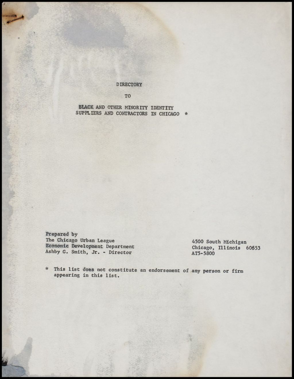 Census Data Children in Chicago, 1960 (Folder III-2465)