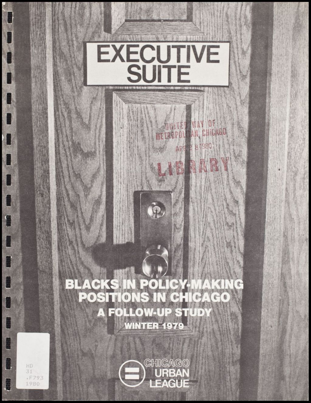 Miniature of Study: Blacks in Policy Making Positions in Chicago, 1979 (Folder IV-734a)