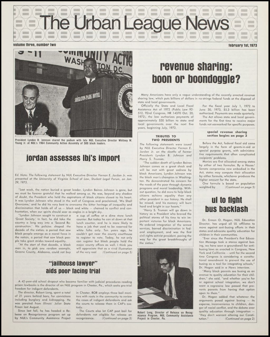 Miniature of The Urban League News, Volume III, Numbers 2-5, 1973 (Folder IV-758d)