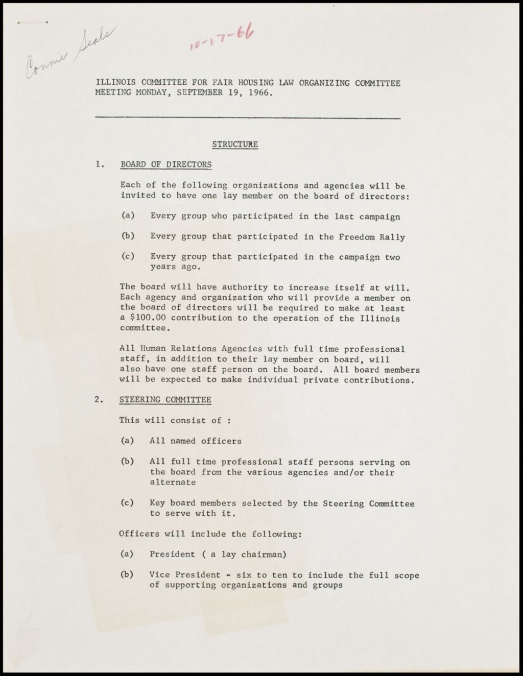 Fair Housing Law, 1966 (Folder IV-1121)