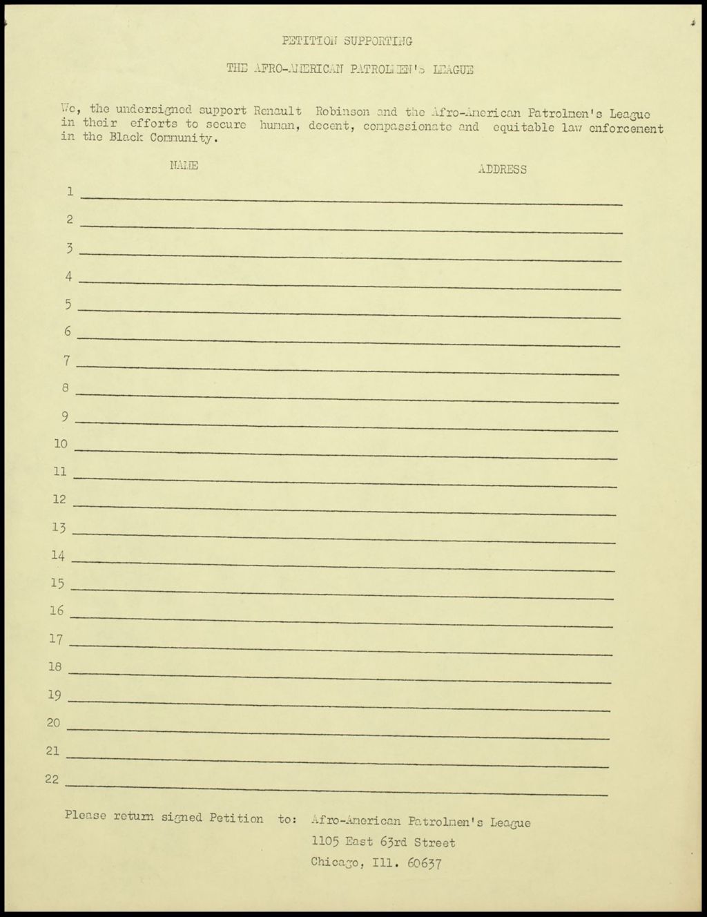 Afro-American Patrolman's League, 1969 (Folder IV-1304)