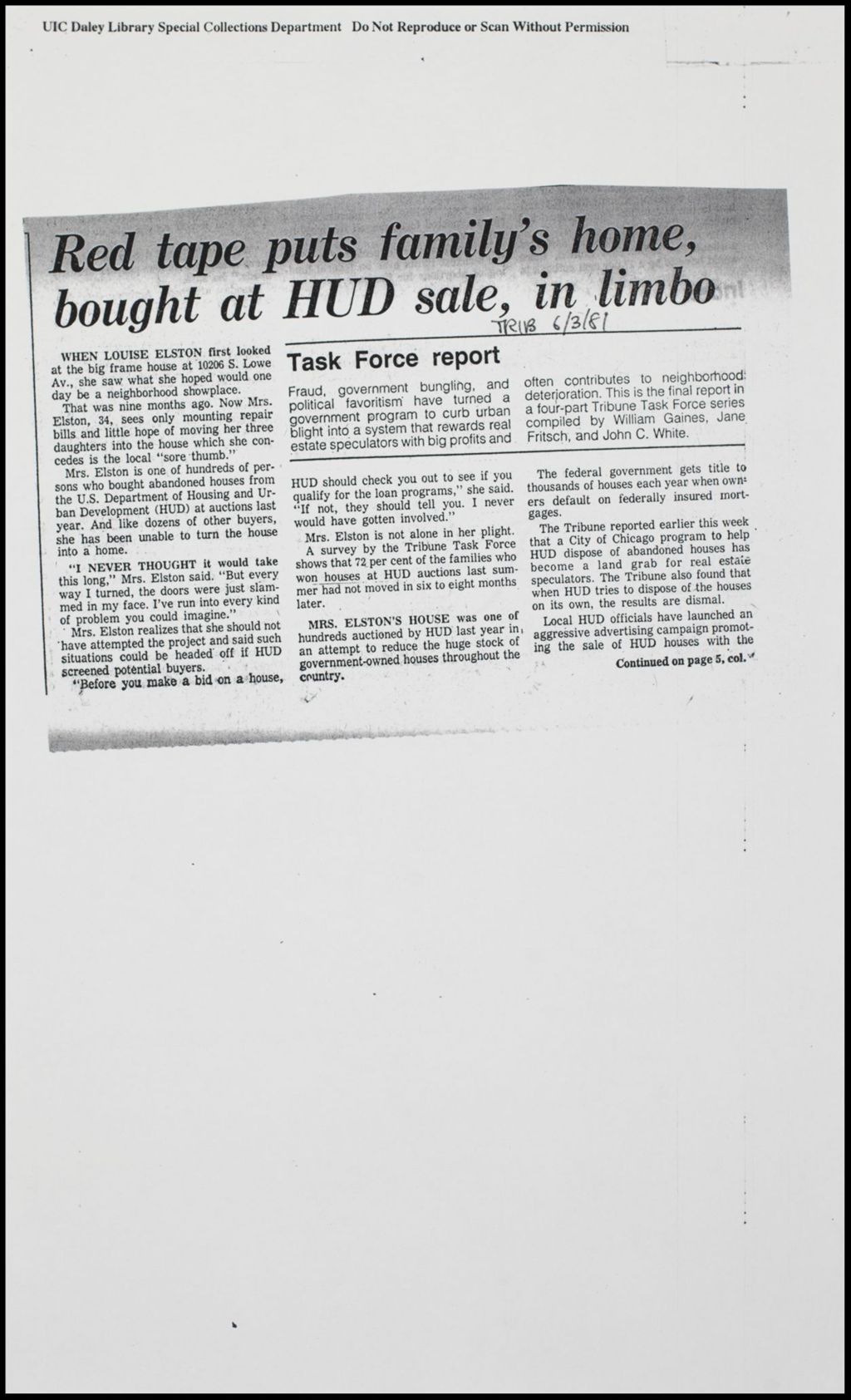 HUD, 1981 (Folder IV-1131)