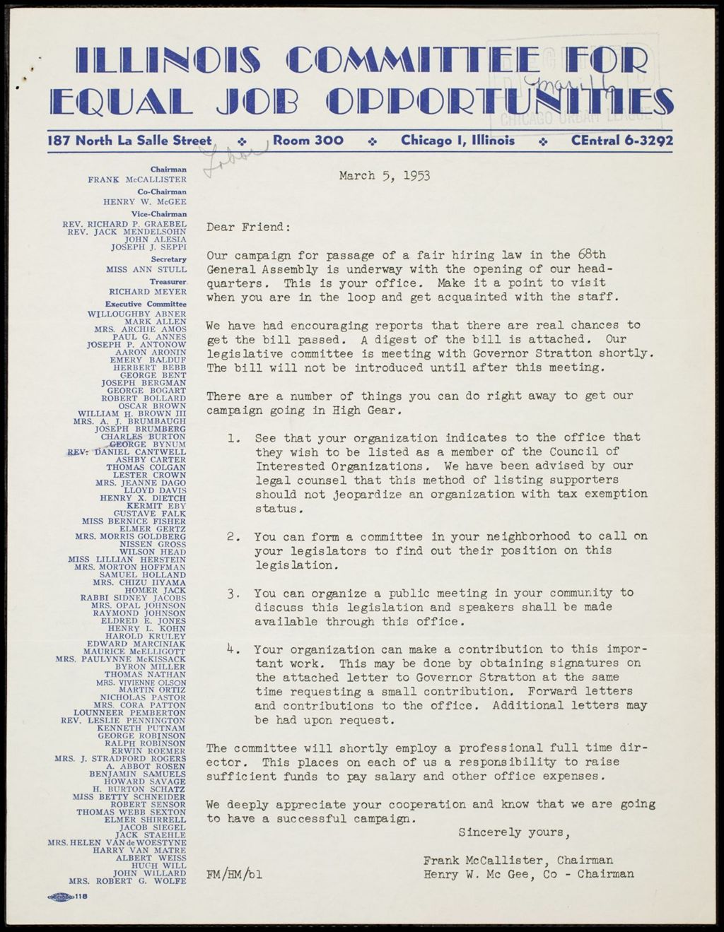 Miniature of Illinois Committee for Equal Job Opportunity, 1953 (Folder I-2714)