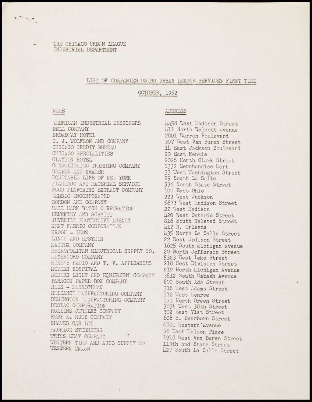 Miniature of Firms served for the first time, 1952-1953 (Folder I-2711)