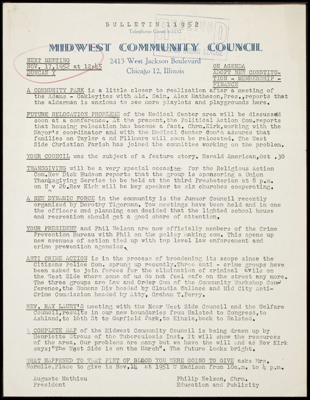 Miniature of Midwest Community Council, 1952 (Folder I-2723)