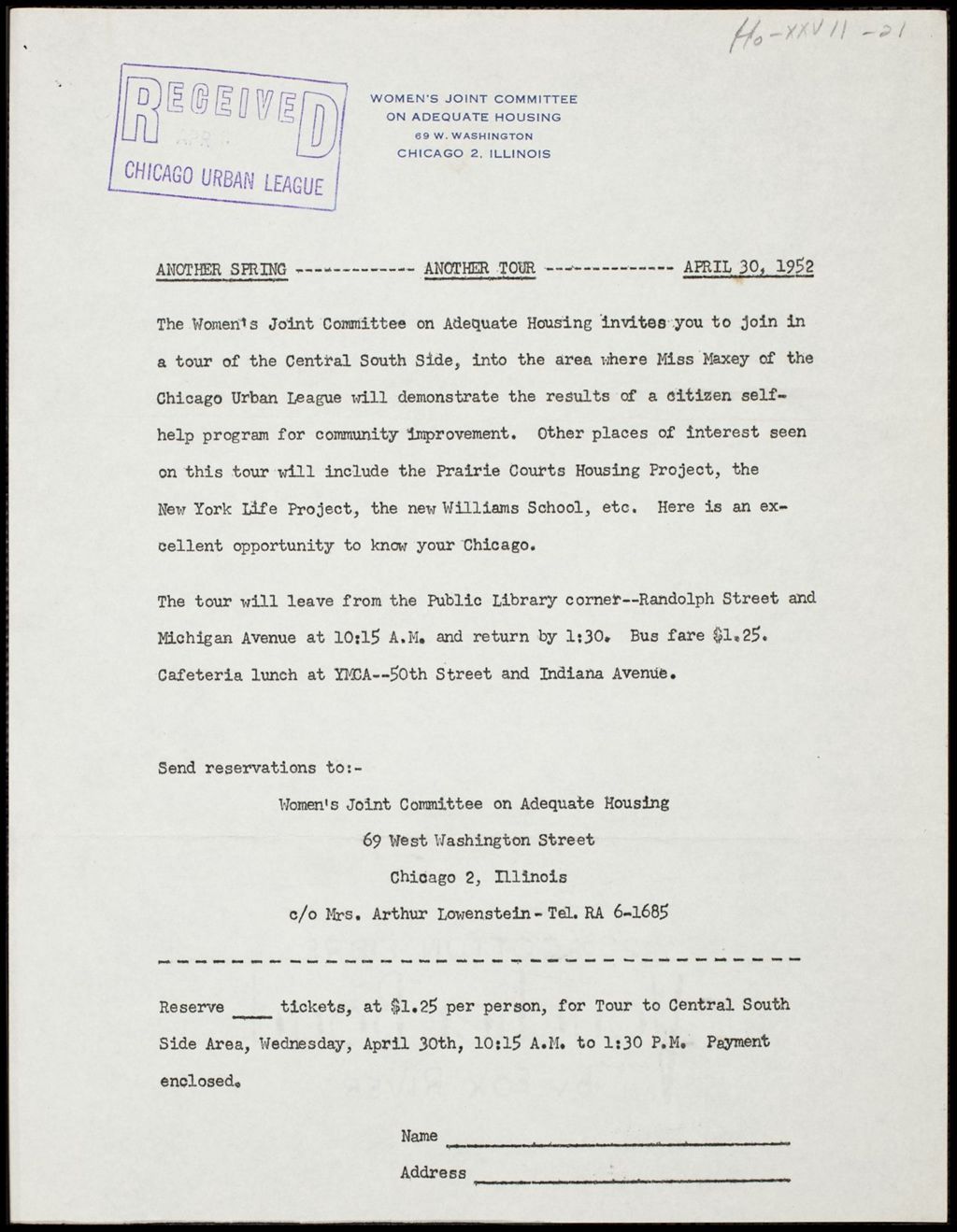 Miniature of Women's Joint Committee on Adequate Housing, 1949-1954 (Folder I-2760)