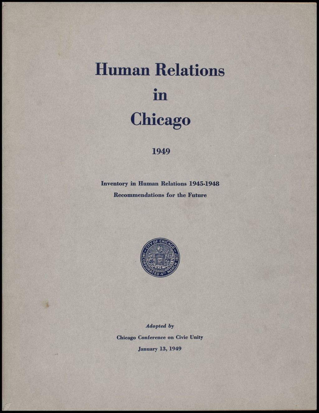 Miniature of Chicago Conference on Civic Unity, 1949 (Folder I-2802)