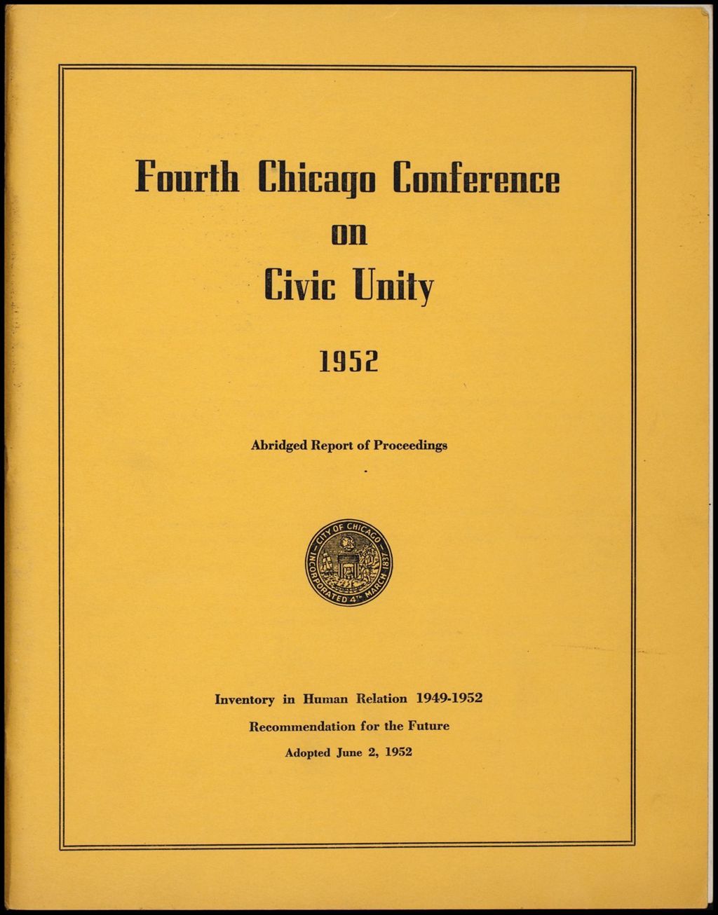 Miniature of Chicago Conference on Civic Unity, 1952 (Folder I-2803)