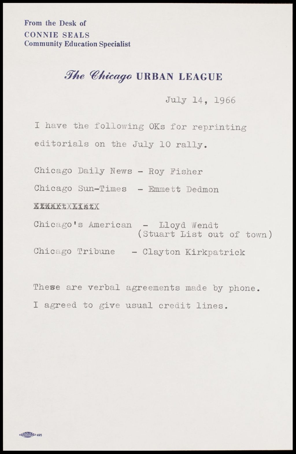 Miniature of Martin Luther King - correspondence, 1966 (Folder I-2975)