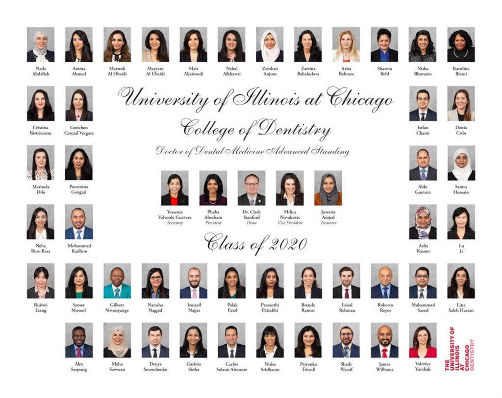 2020 Doctor of Dental Medicine Advanced Standing graduating class, University of Illinois College of Dentistry