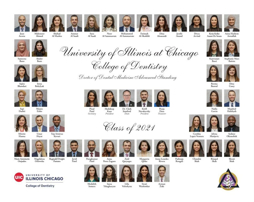 2021 Doctor of Dental Medicine Advanced Standing graduating class, University of Illinois College of Dentistry
