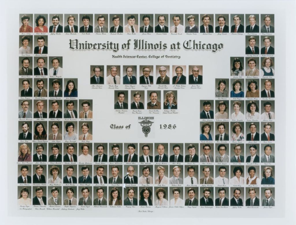 Miniature of 1986 graduating class, University of Illinois College of Dentistry