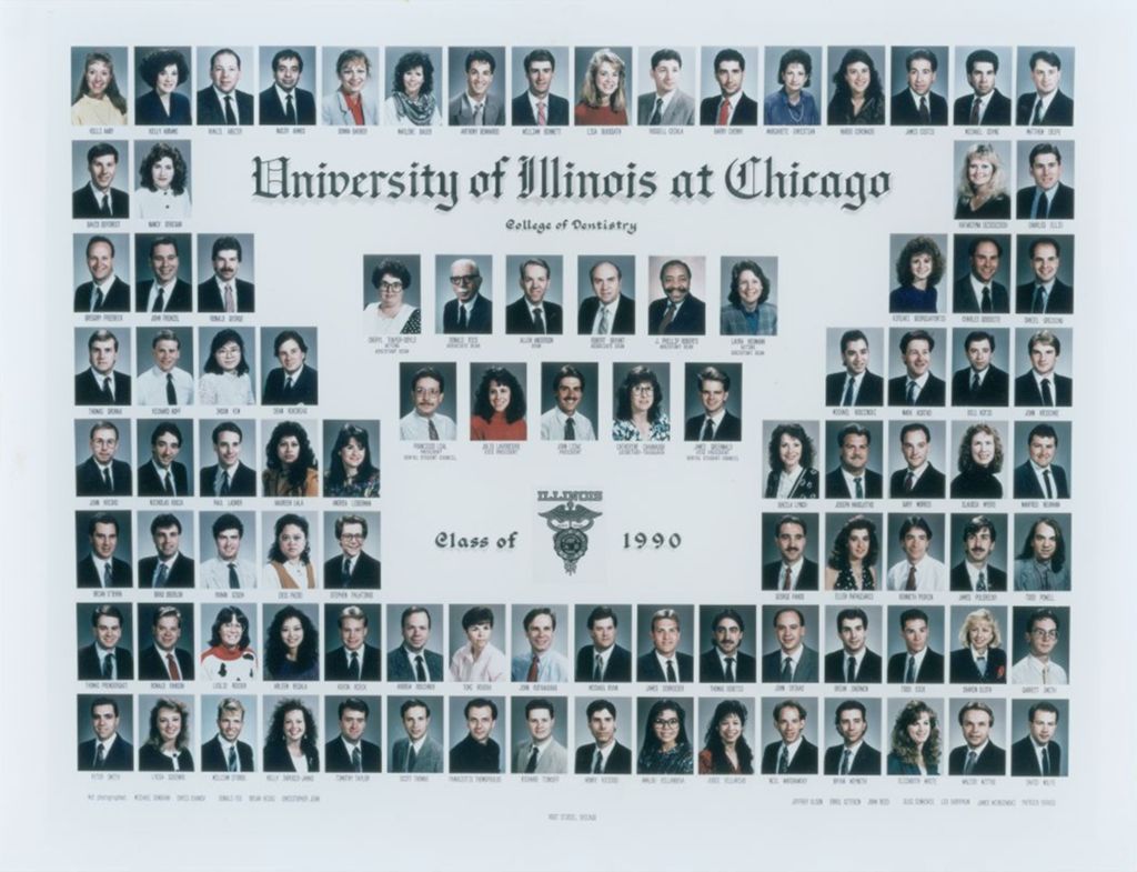Miniature of 1990 graduating class, University of Illinois College of Dentistry