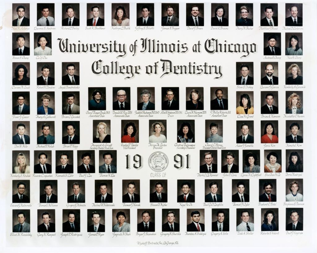 Miniature of 1991 graduating class, University of Illinois College of Dentistry