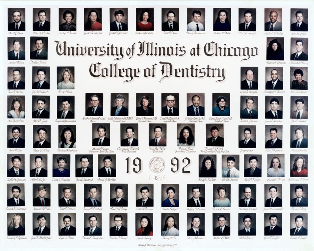 Miniature of 1992 graduating class, University of Illinois College of Dentistry
