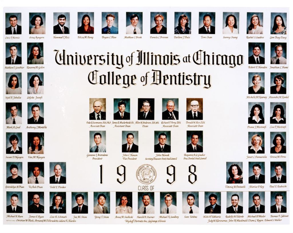 Miniature of 1998 graduating class, University of Illinois College of Dentistry
