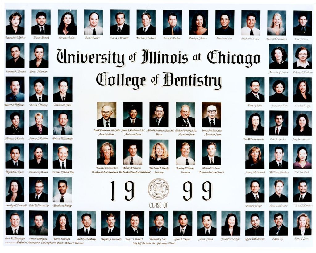 Miniature of 1999 graduating class, University of Illinois College of Dentistry