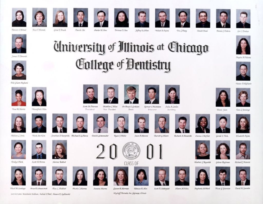 Miniature of 2001 graduating class, University of Illinois College of Dentistry