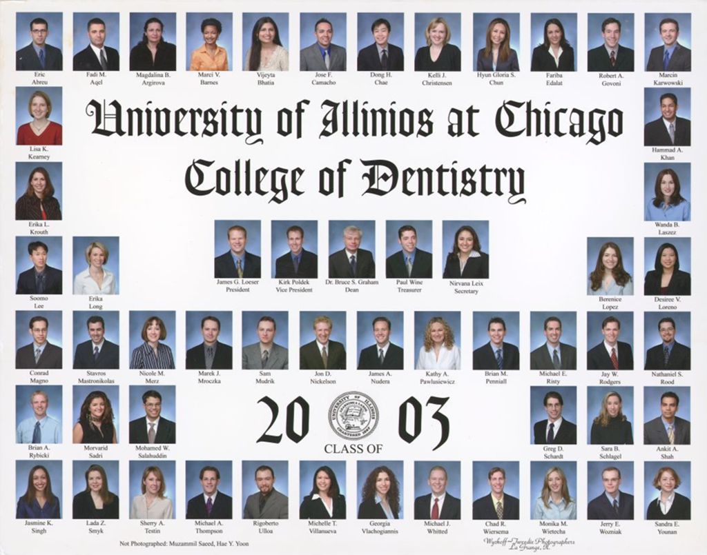 Miniature of 2003 graduating class, University of Illinois College of Dentistry