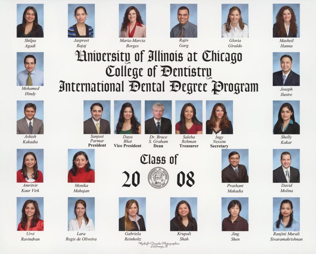 2008 International Dental Degree Program graduating class, University of Illinois College of Dentistry