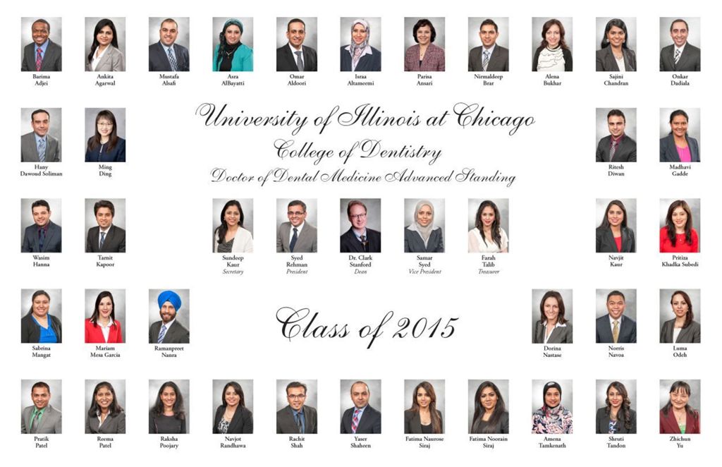 2015 Doctor of Dental Medicine Advanced Standing graduating class, University of Illinois College of Dentistry