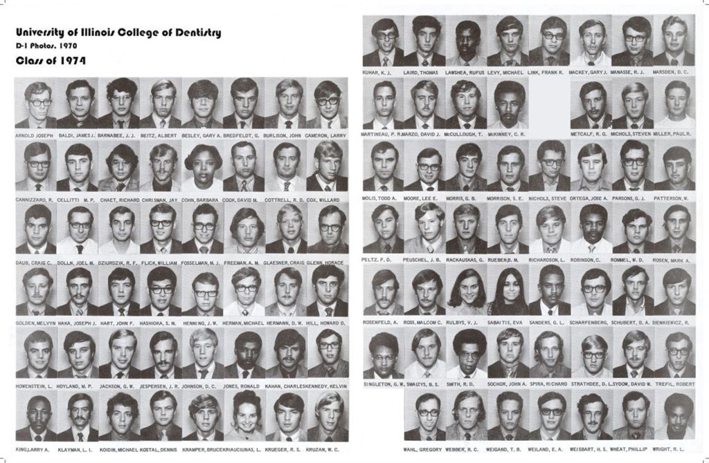 1974 graduating class, University of Illinois College of Dentistry