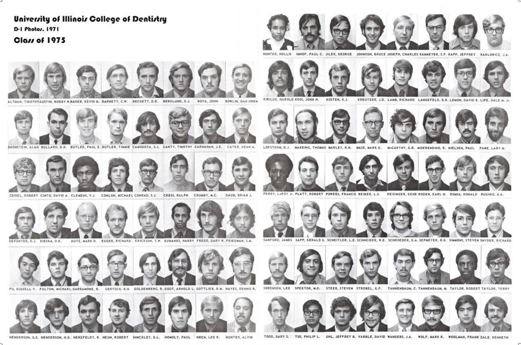 Miniature of 1975 graduating class, University of Illinois College of Dentistry