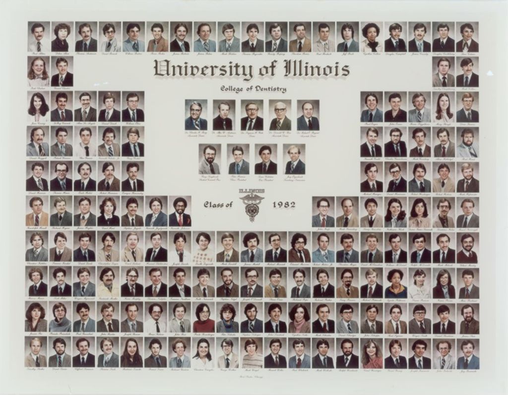 Miniature of 1982 graduating class, University of Illinois College of Dentistry