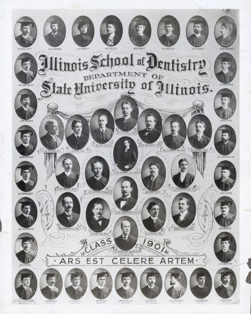 Miniature of 1901 graduating class, University of Illinois College of Dentistry