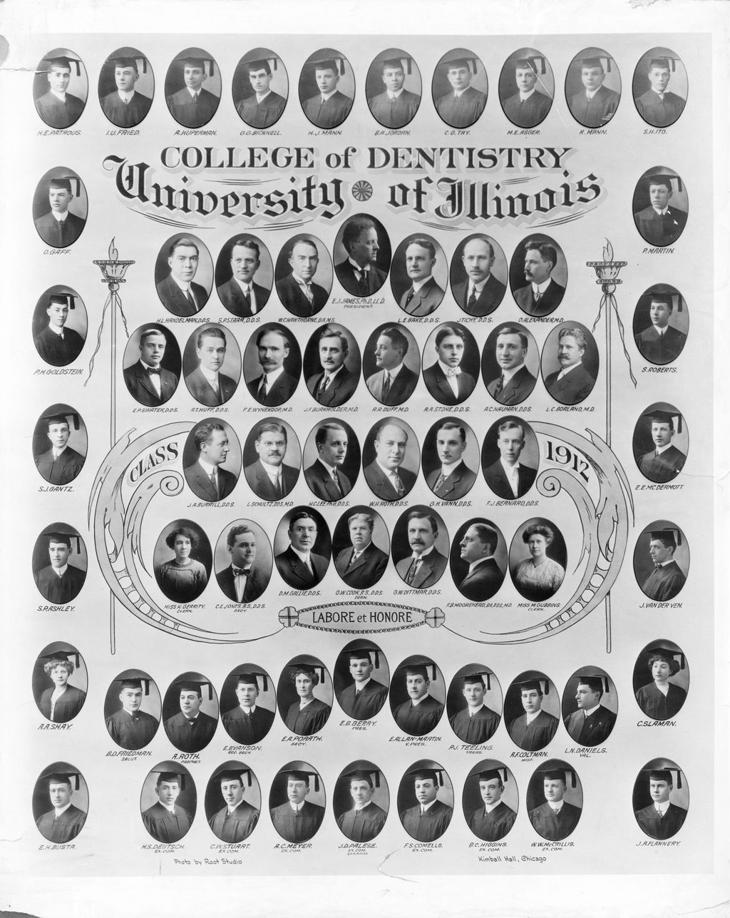 Miniature of 1912 graduating class, University of Illinois College of Dentistry