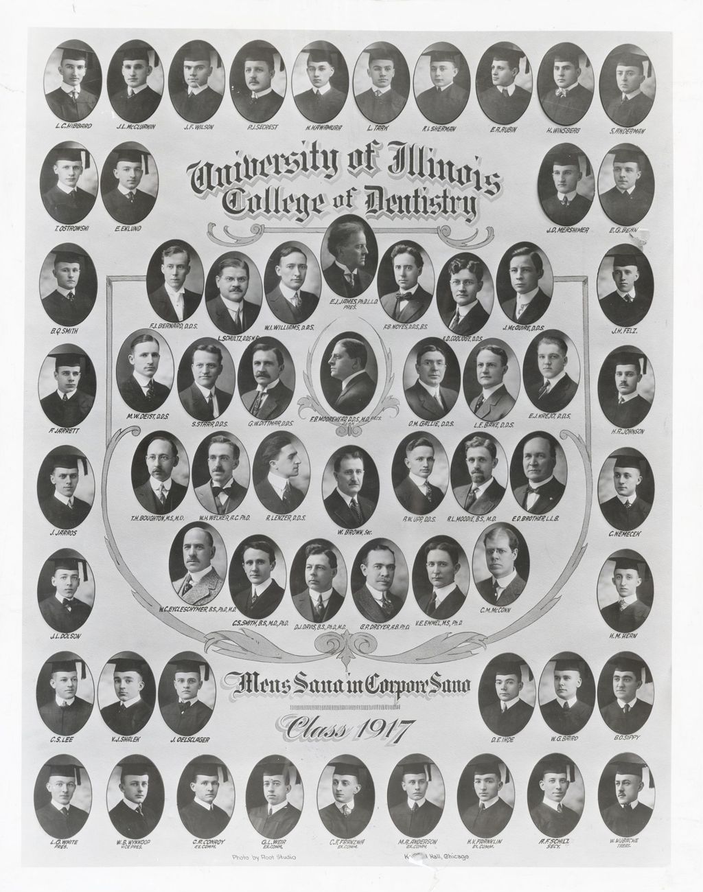 Miniature of 1917 graduating class, University of Illinois College of Dentistry