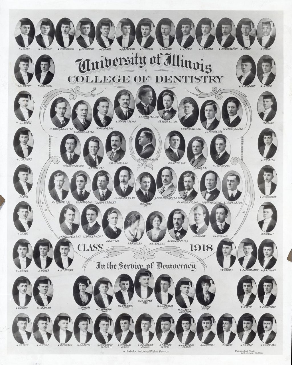 Miniature of 1918 graduating class, University of Illinois College of Dentistry