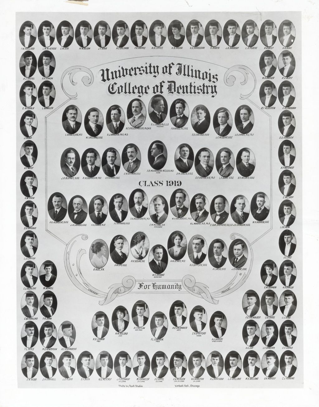 Miniature of 1919 graduating class, University of Illinois College of Dentistry
