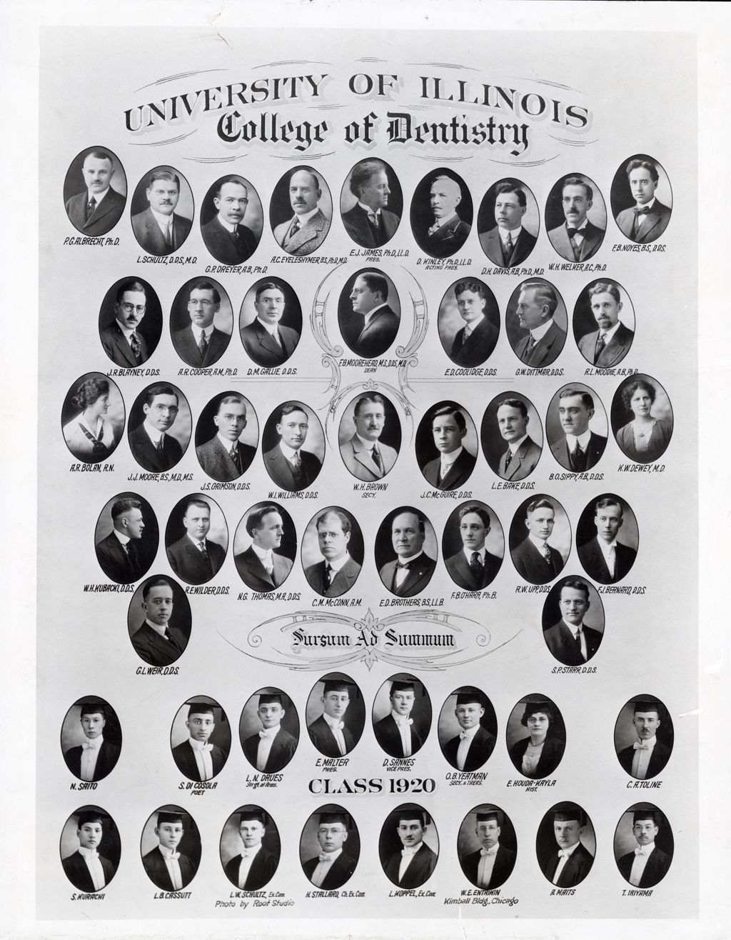 1920 graduating class, University of Illinois College of Dentistry