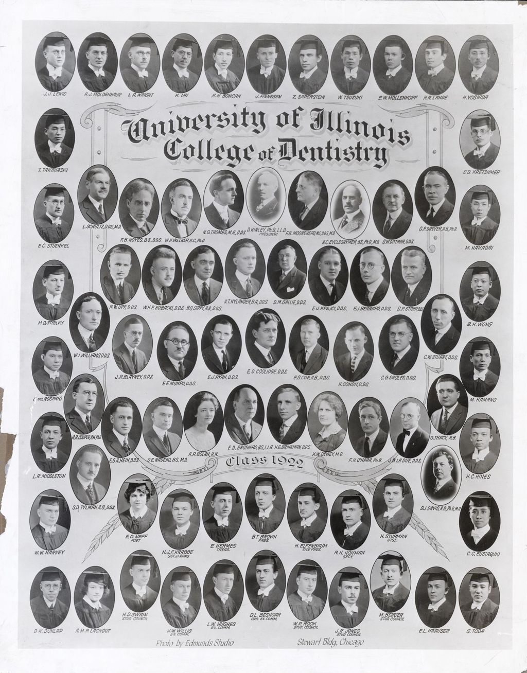 1922 graduating class, University of Illinois College of Dentistry