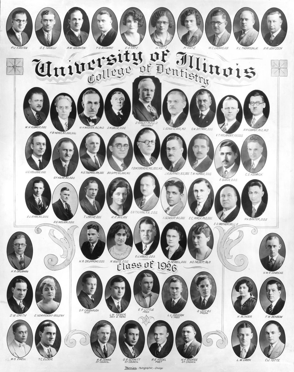 Miniature of 1926 graduating class, University of Illinois College of Dentistry