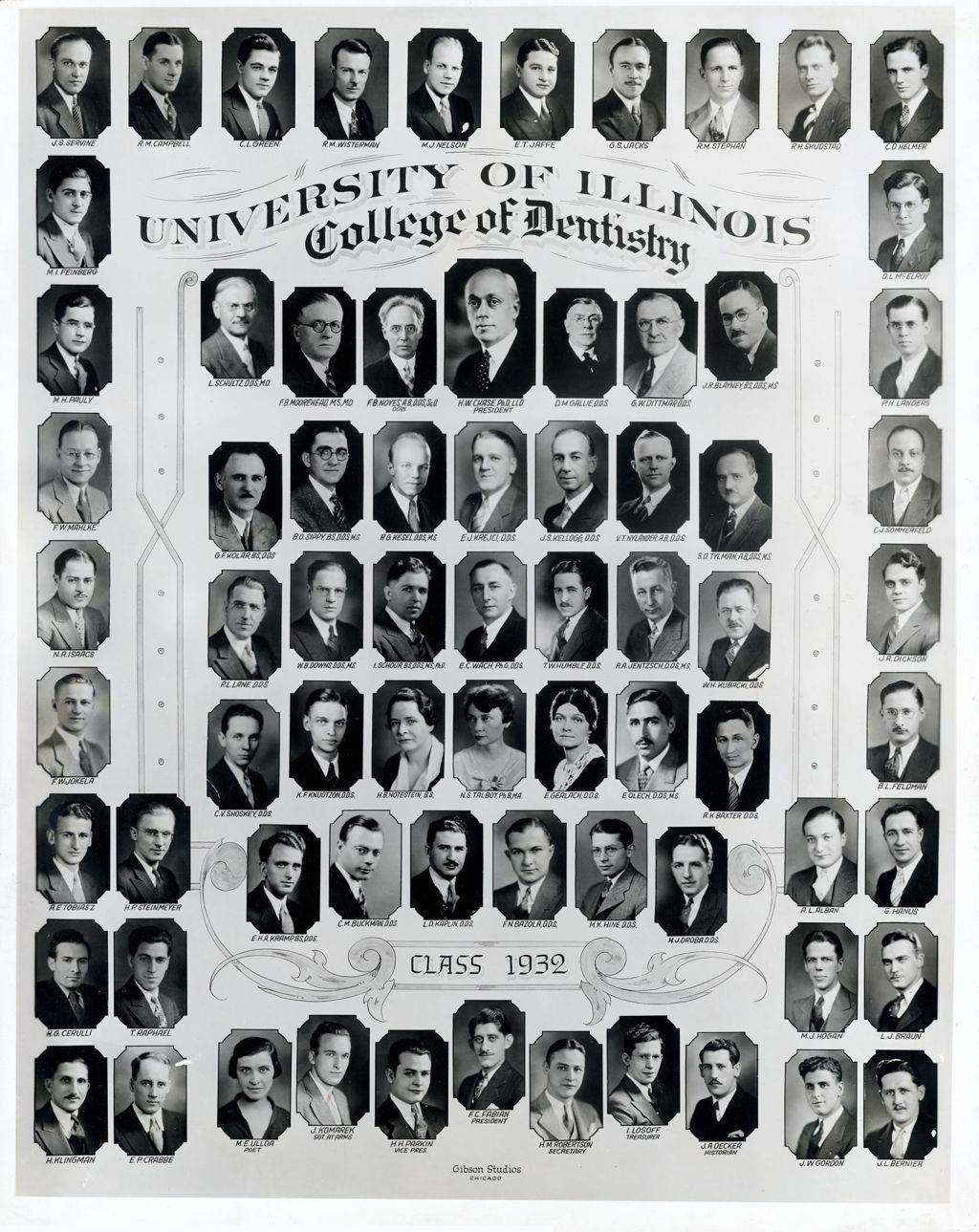 Miniature of 1932 graduating class, University of Illinois College of Dentistry